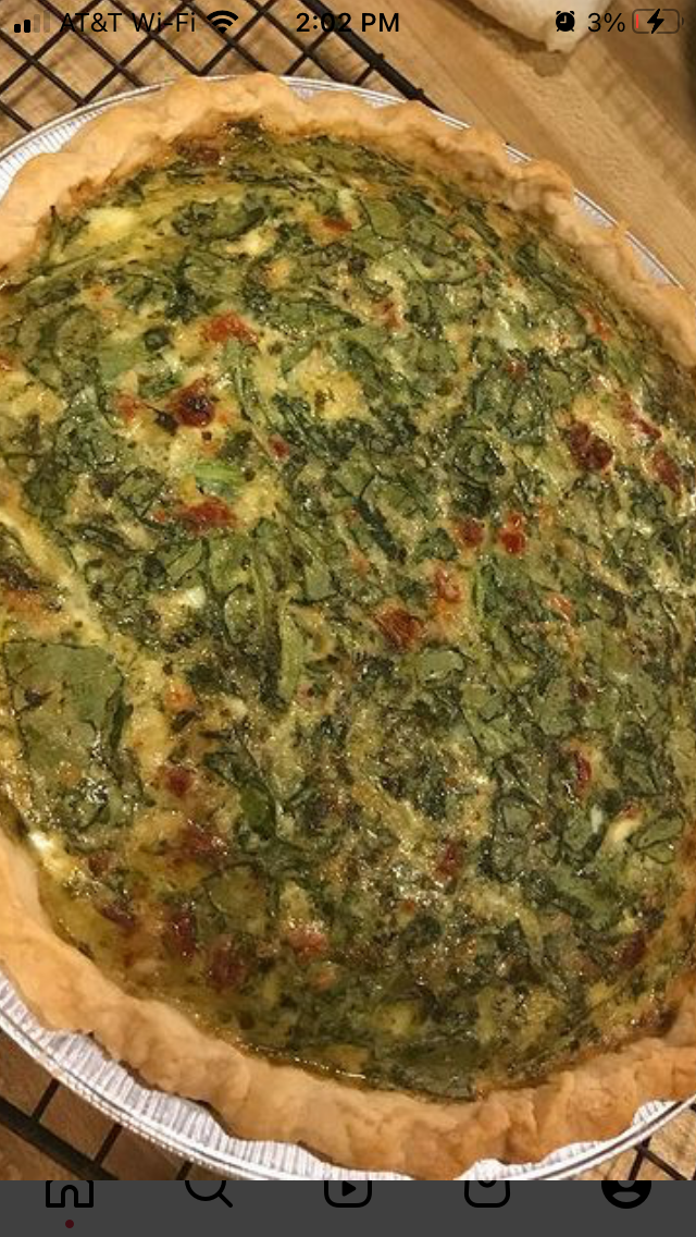 Sundried tomato pesto quiche